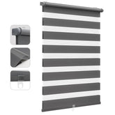 Sekey Schnurloses Doppelrollo Klemmfix - Grau - Duo Rollo ohne Bohren für Fenster & Türen